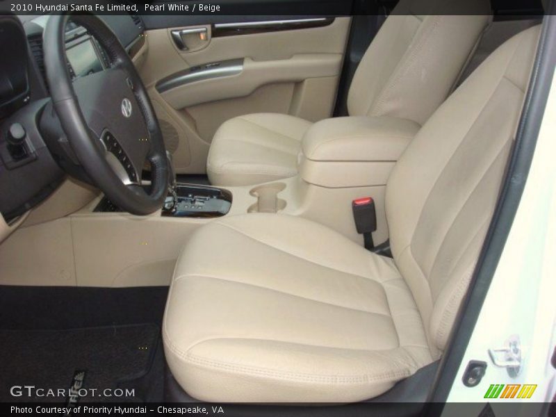 Pearl White / Beige 2010 Hyundai Santa Fe Limited