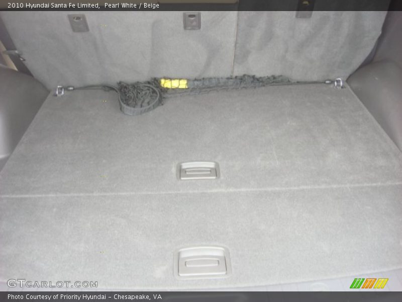 Pearl White / Beige 2010 Hyundai Santa Fe Limited