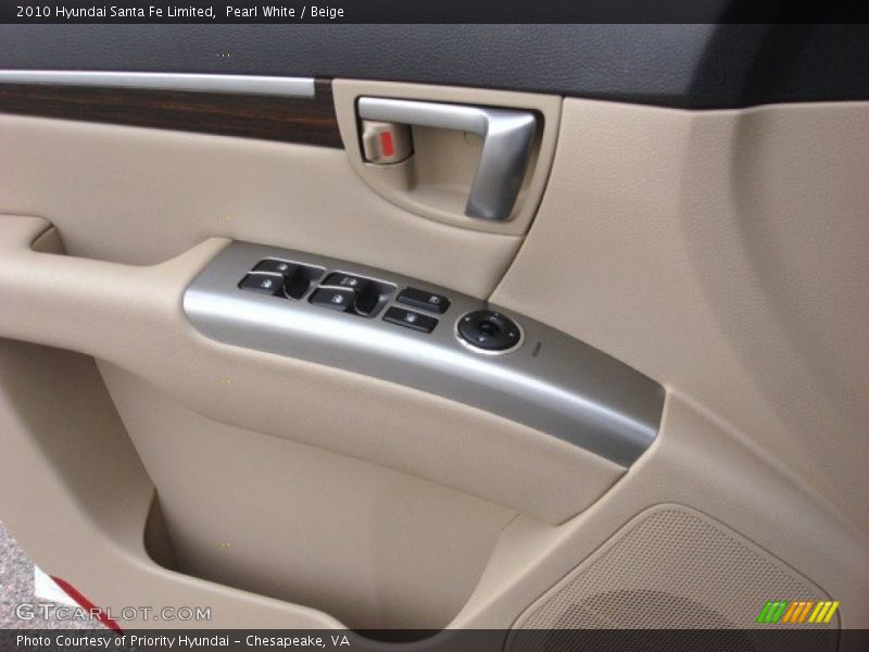 Pearl White / Beige 2010 Hyundai Santa Fe Limited
