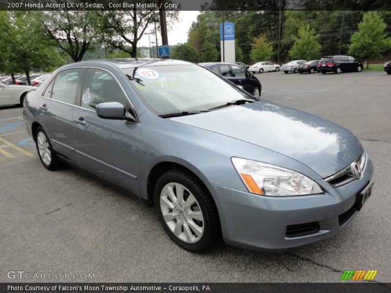 Cool Blue Metallic / Gray 2007 Honda Accord LX V6 Sedan