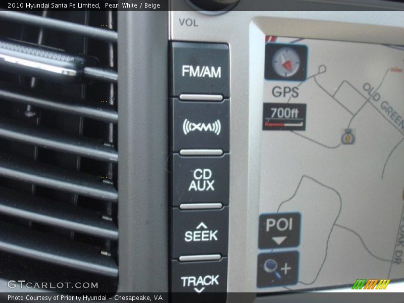 Pearl White / Beige 2010 Hyundai Santa Fe Limited
