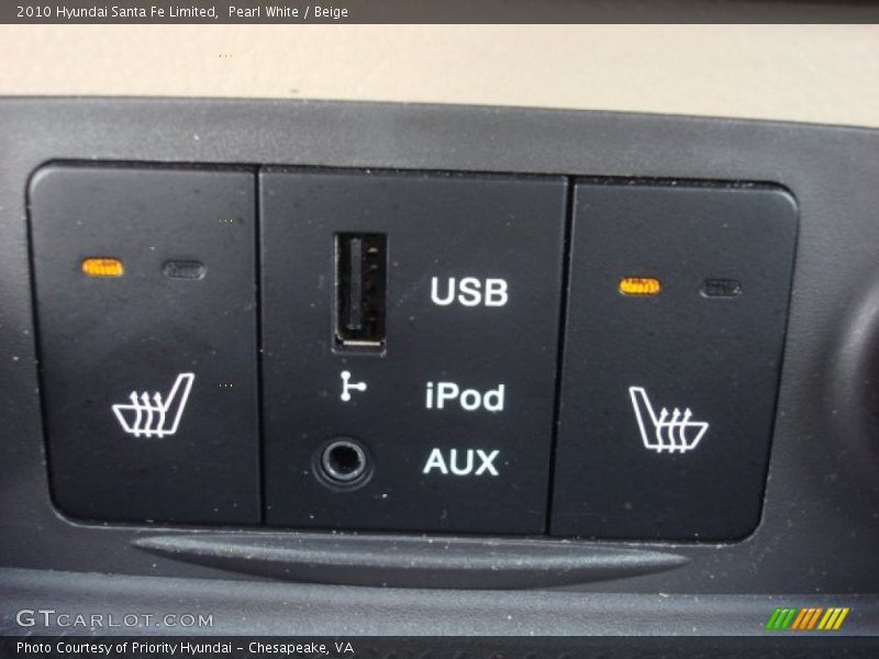 Pearl White / Beige 2010 Hyundai Santa Fe Limited