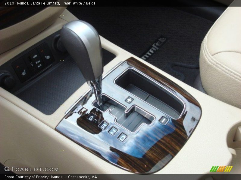 Pearl White / Beige 2010 Hyundai Santa Fe Limited