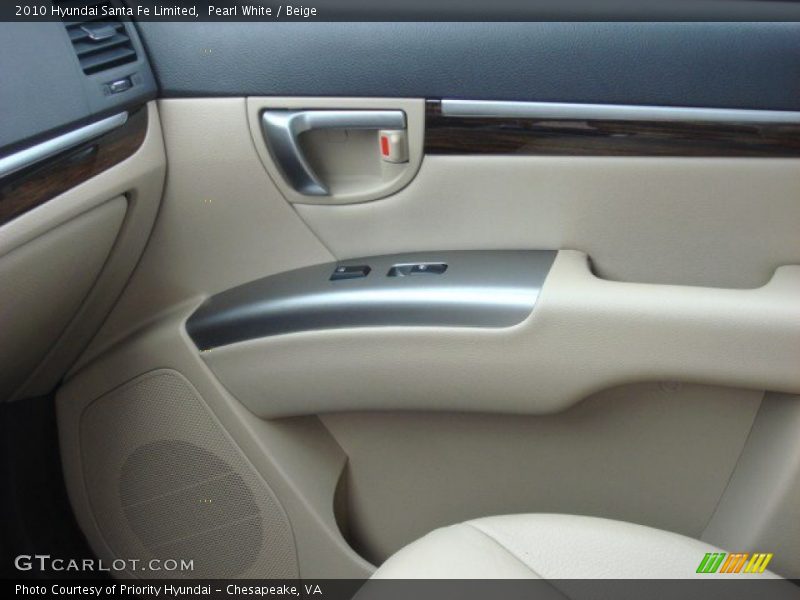 Pearl White / Beige 2010 Hyundai Santa Fe Limited