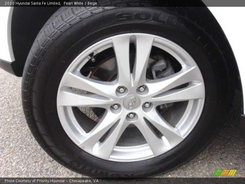 Pearl White / Beige 2010 Hyundai Santa Fe Limited