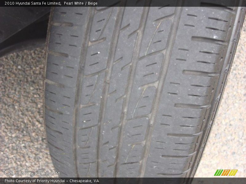 Pearl White / Beige 2010 Hyundai Santa Fe Limited