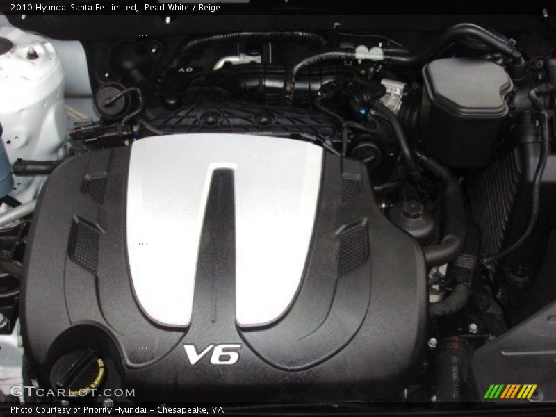 Pearl White / Beige 2010 Hyundai Santa Fe Limited