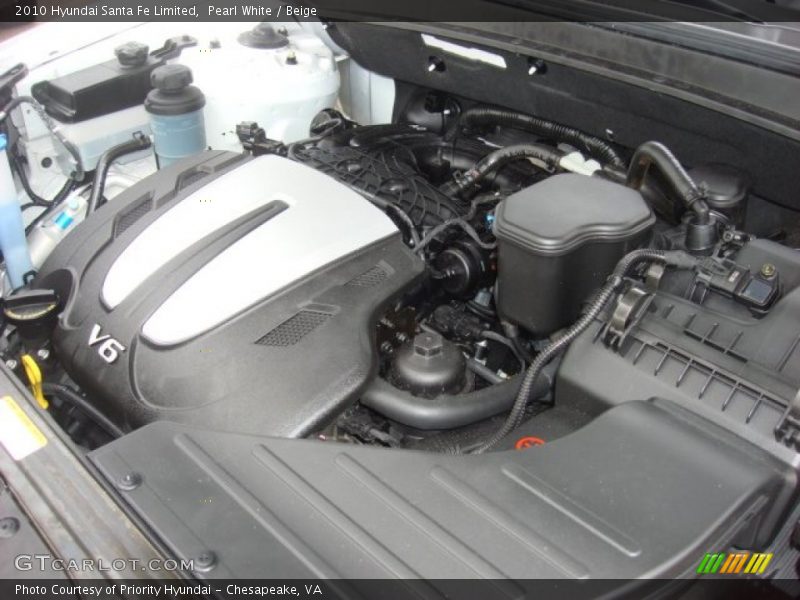 Pearl White / Beige 2010 Hyundai Santa Fe Limited