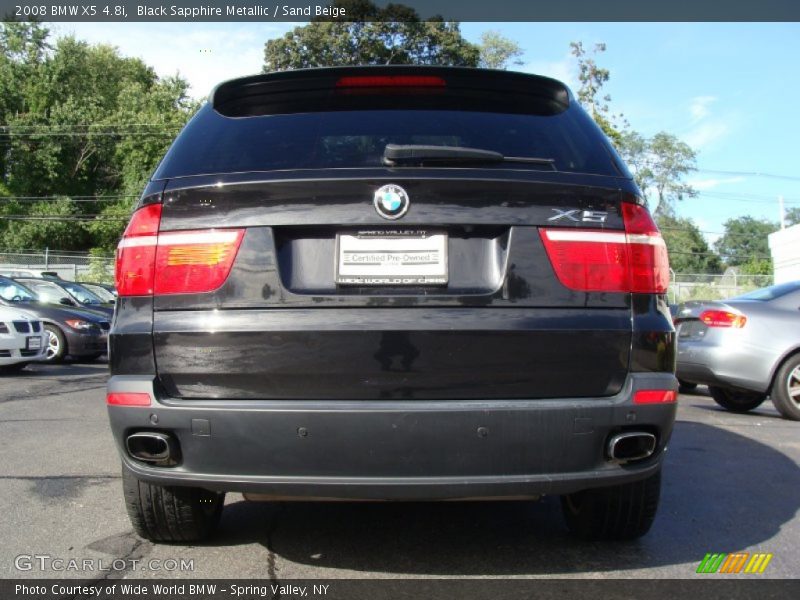 Black Sapphire Metallic / Sand Beige 2008 BMW X5 4.8i