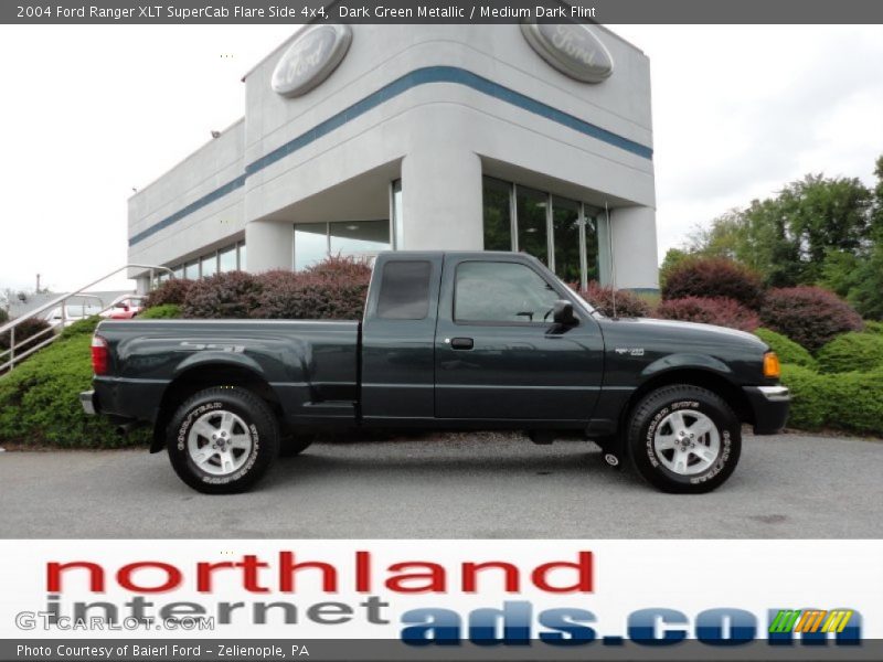 Dark Green Metallic / Medium Dark Flint 2004 Ford Ranger XLT SuperCab Flare Side 4x4