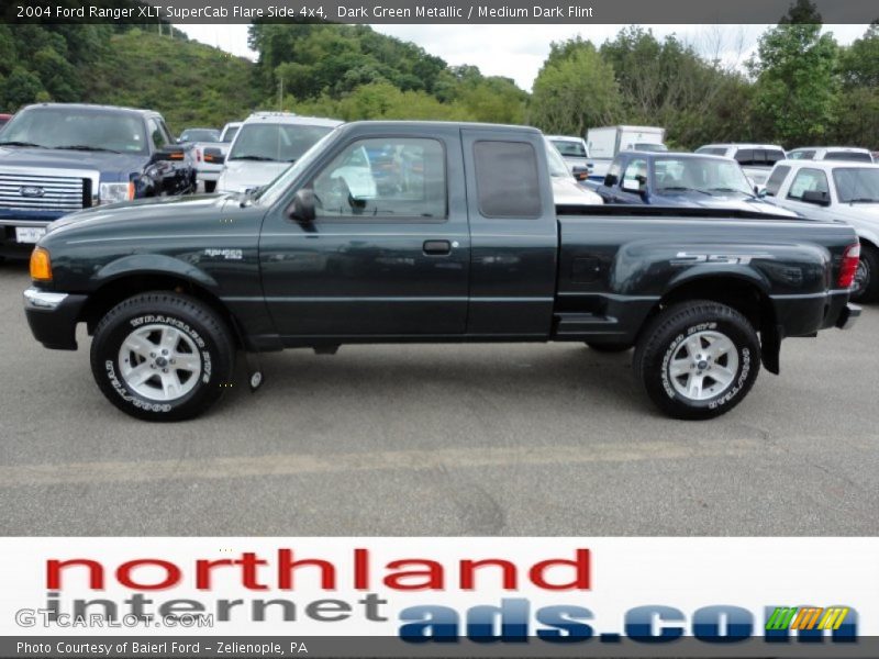 Dark Green Metallic / Medium Dark Flint 2004 Ford Ranger XLT SuperCab Flare Side 4x4