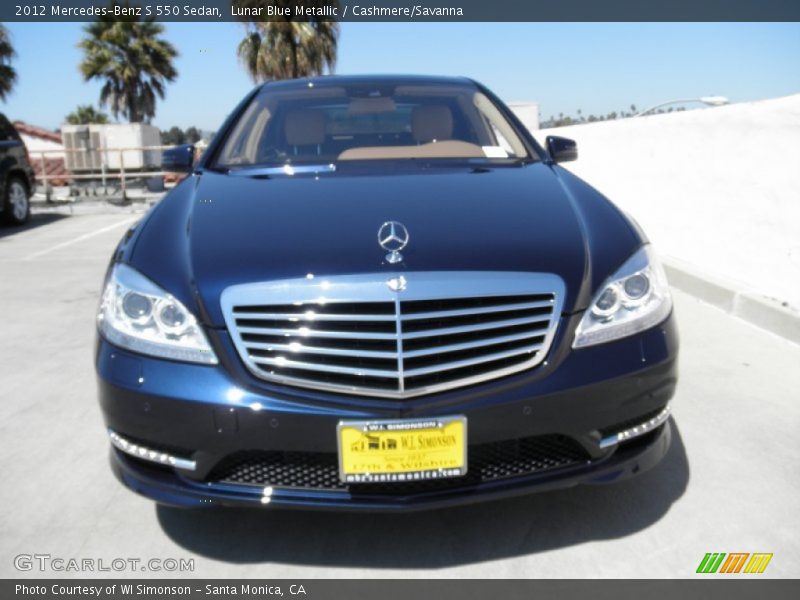 Lunar Blue Metallic / Cashmere/Savanna 2012 Mercedes-Benz S 550 Sedan