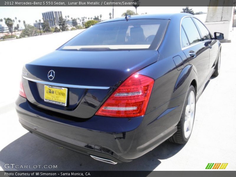 Lunar Blue Metallic / Cashmere/Savanna 2012 Mercedes-Benz S 550 Sedan