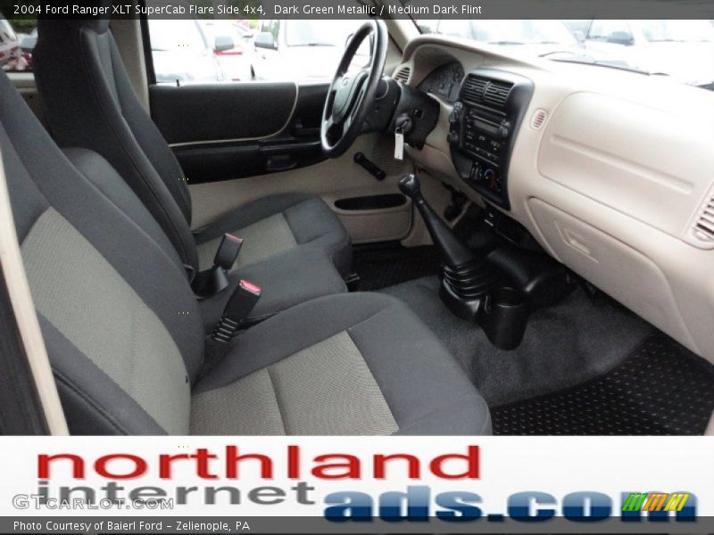 Dark Green Metallic / Medium Dark Flint 2004 Ford Ranger XLT SuperCab Flare Side 4x4