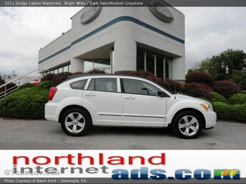 Bright White / Dark Slate/Medium Graystone 2011 Dodge Caliber Mainstreet