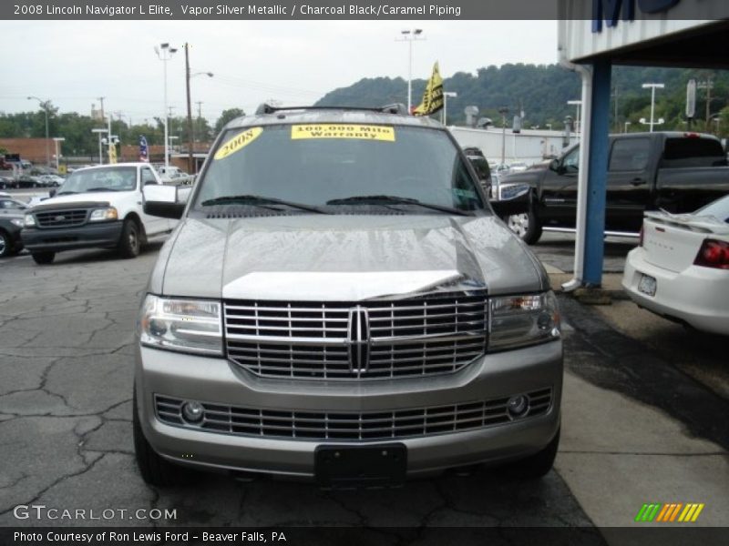 Vapor Silver Metallic / Charcoal Black/Caramel Piping 2008 Lincoln Navigator L Elite