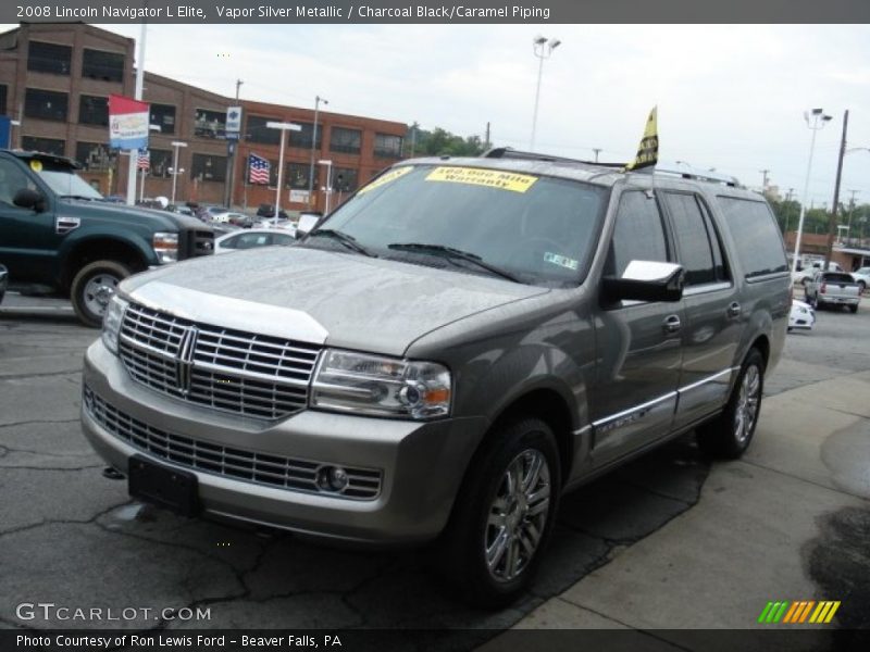 Vapor Silver Metallic / Charcoal Black/Caramel Piping 2008 Lincoln Navigator L Elite