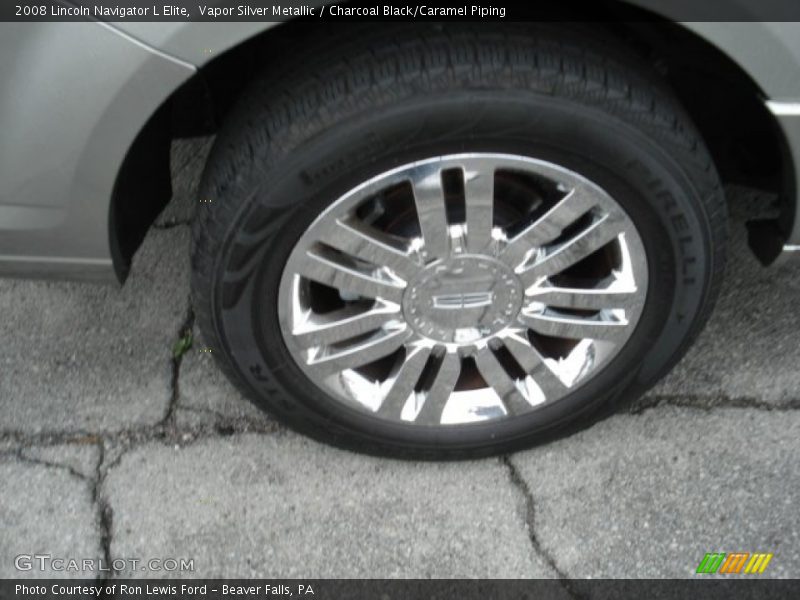 Vapor Silver Metallic / Charcoal Black/Caramel Piping 2008 Lincoln Navigator L Elite