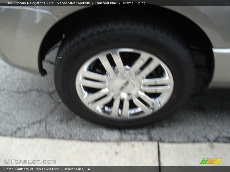 Vapor Silver Metallic / Charcoal Black/Caramel Piping 2008 Lincoln Navigator L Elite