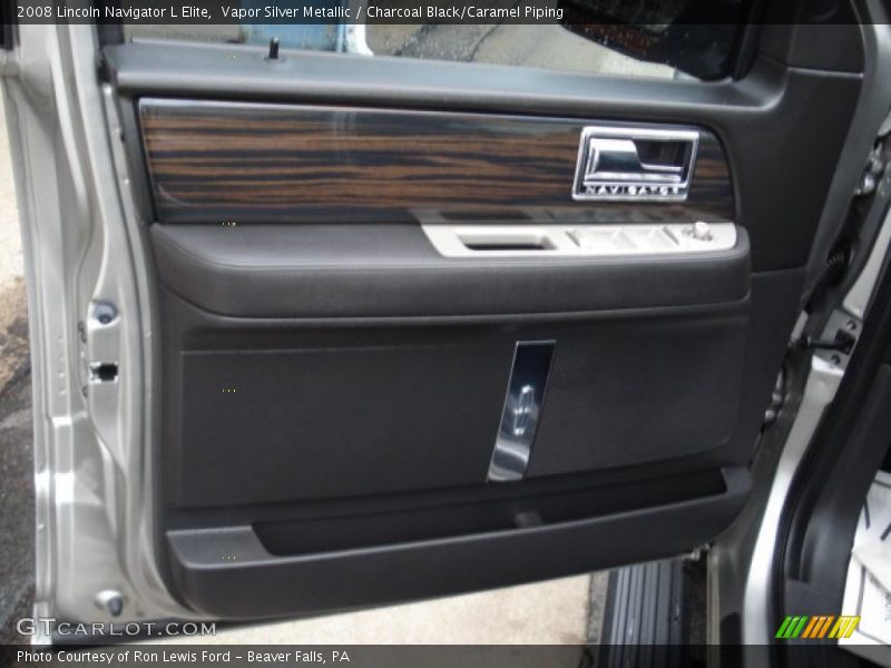 Vapor Silver Metallic / Charcoal Black/Caramel Piping 2008 Lincoln Navigator L Elite