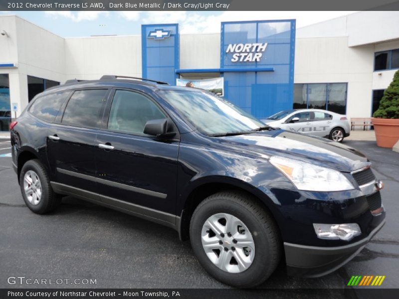 Dark Blue Metallic / Dark Gray/Light Gray 2012 Chevrolet Traverse LS AWD