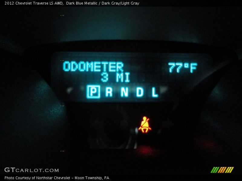 Dark Blue Metallic / Dark Gray/Light Gray 2012 Chevrolet Traverse LS AWD