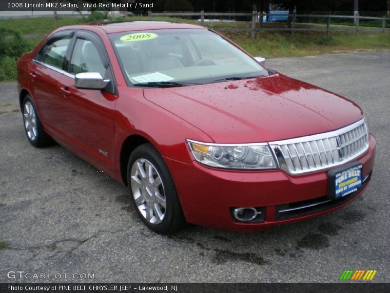 Vivid Red Metallic / Sand 2008 Lincoln MKZ Sedan