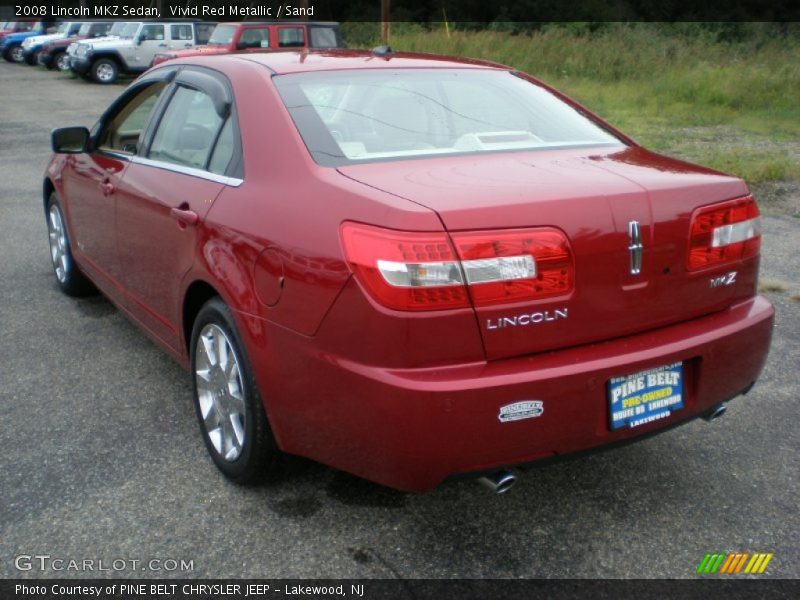 Vivid Red Metallic / Sand 2008 Lincoln MKZ Sedan