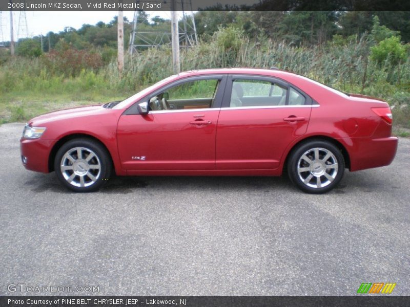 Vivid Red Metallic / Sand 2008 Lincoln MKZ Sedan