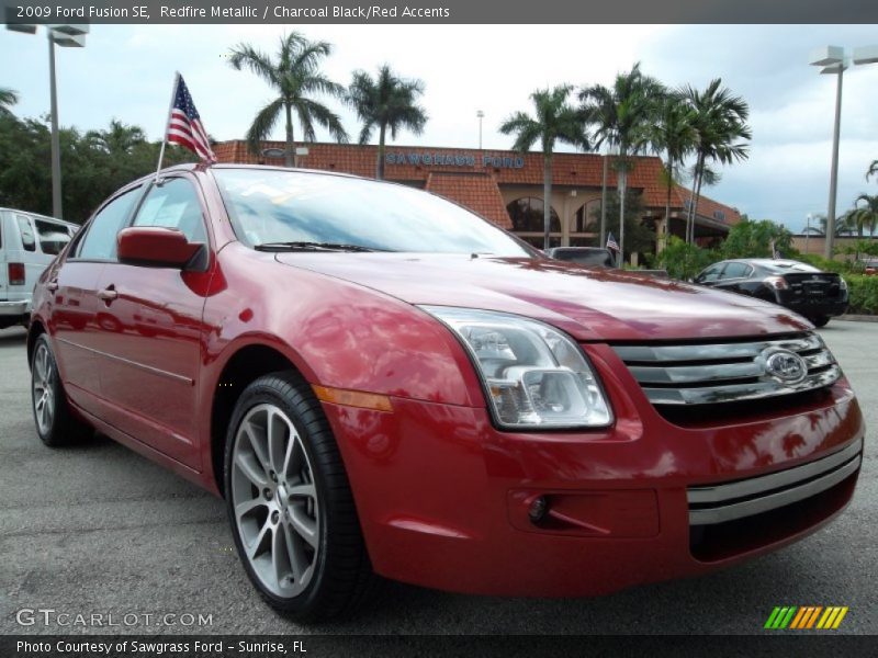 Redfire Metallic / Charcoal Black/Red Accents 2009 Ford Fusion SE