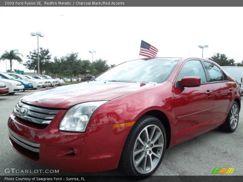 Redfire Metallic / Charcoal Black/Red Accents 2009 Ford Fusion SE