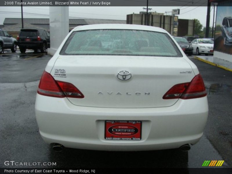 Blizzard White Pearl / Ivory Beige 2008 Toyota Avalon Limited