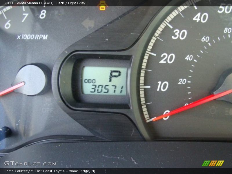 Black / Light Gray 2011 Toyota Sienna LE AWD