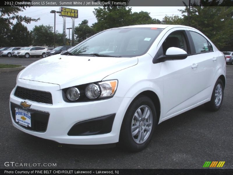 Summit White / Jet Black/Dark Titanium 2012 Chevrolet Sonic LS Sedan