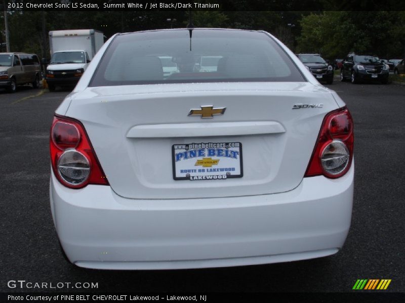 Summit White / Jet Black/Dark Titanium 2012 Chevrolet Sonic LS Sedan