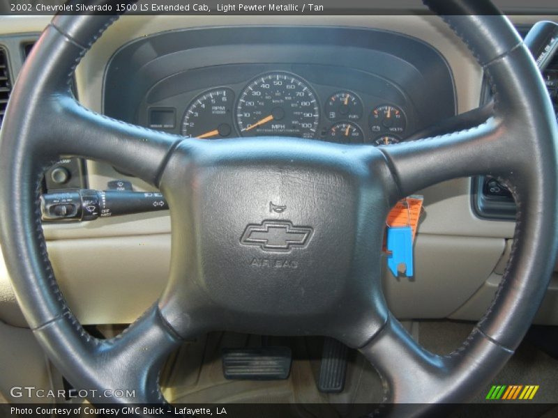 Light Pewter Metallic / Tan 2002 Chevrolet Silverado 1500 LS Extended Cab