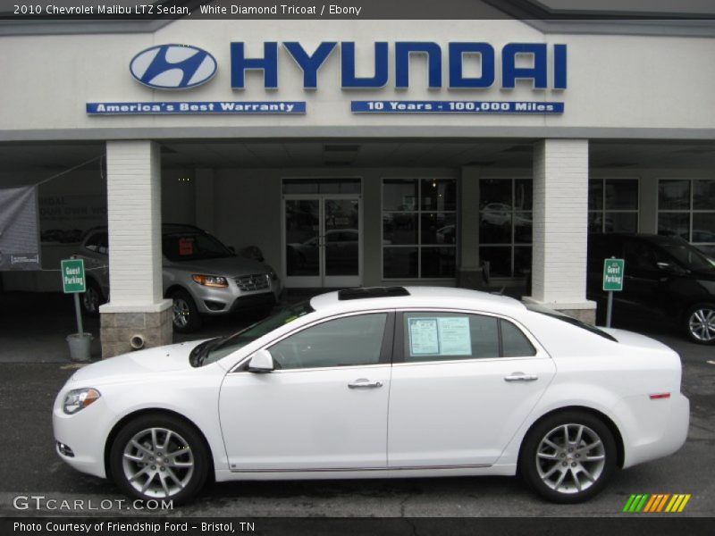 White Diamond Tricoat / Ebony 2010 Chevrolet Malibu LTZ Sedan