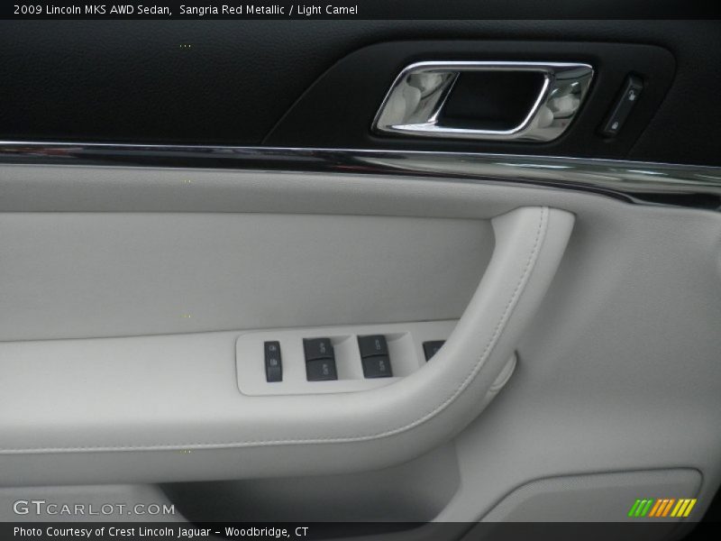 Sangria Red Metallic / Light Camel 2009 Lincoln MKS AWD Sedan