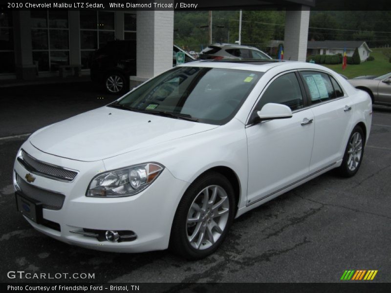 White Diamond Tricoat / Ebony 2010 Chevrolet Malibu LTZ Sedan