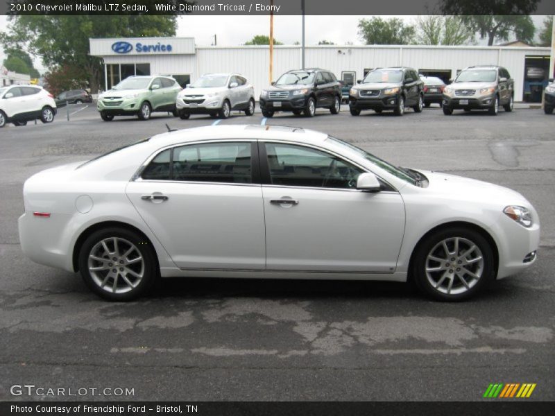 White Diamond Tricoat / Ebony 2010 Chevrolet Malibu LTZ Sedan