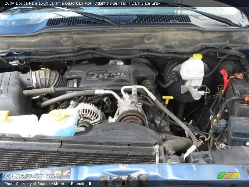 Atlantic Blue Pearl / Dark Slate Gray 2004 Dodge Ram 1500 Laramie Quad Cab 4x4