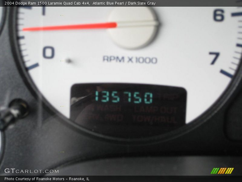 Atlantic Blue Pearl / Dark Slate Gray 2004 Dodge Ram 1500 Laramie Quad Cab 4x4