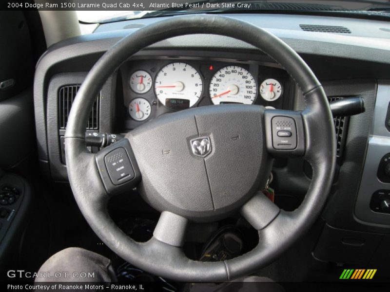 Atlantic Blue Pearl / Dark Slate Gray 2004 Dodge Ram 1500 Laramie Quad Cab 4x4