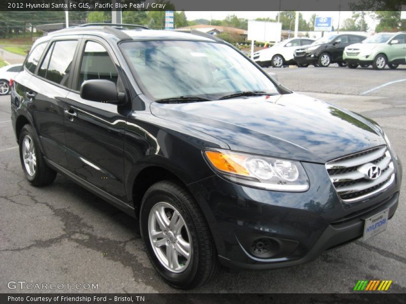 Pacific Blue Pearl / Gray 2012 Hyundai Santa Fe GLS