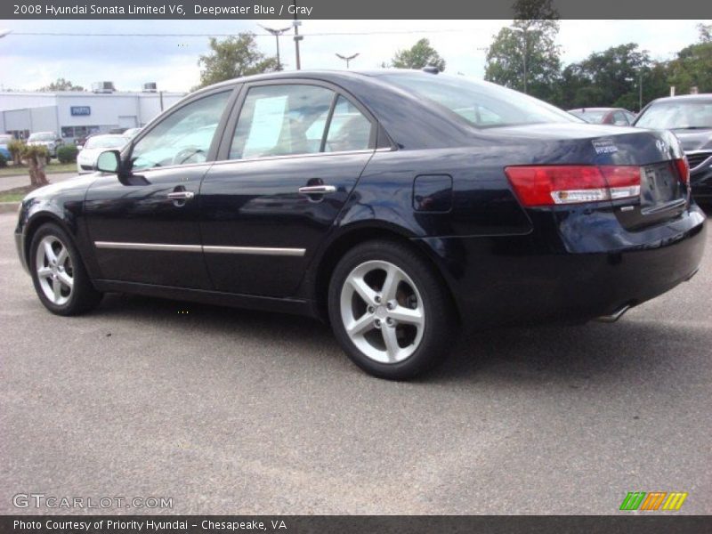 Deepwater Blue / Gray 2008 Hyundai Sonata Limited V6