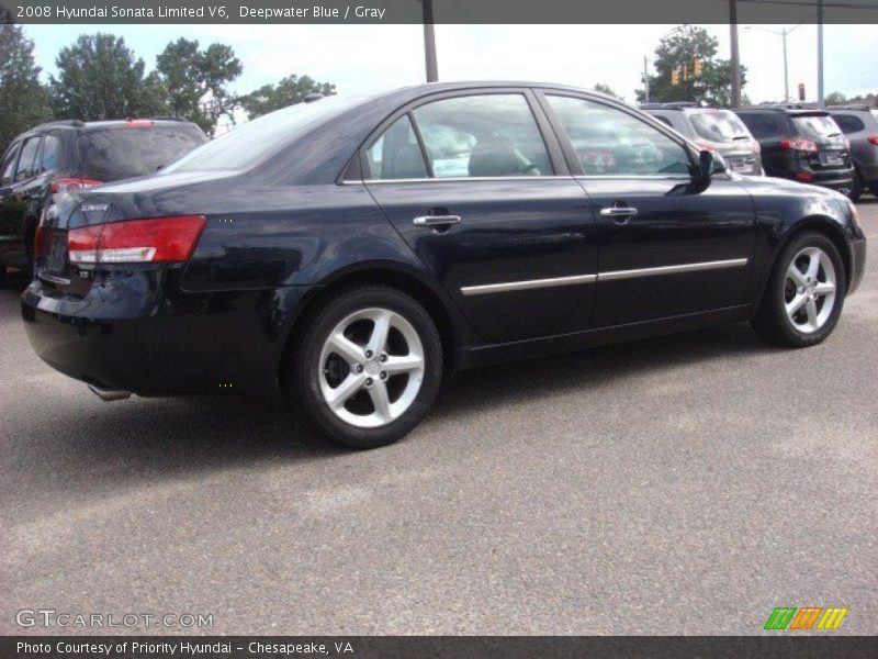 Deepwater Blue / Gray 2008 Hyundai Sonata Limited V6