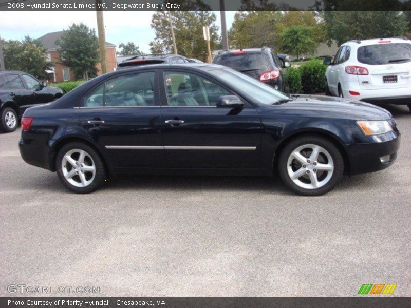 Deepwater Blue / Gray 2008 Hyundai Sonata Limited V6