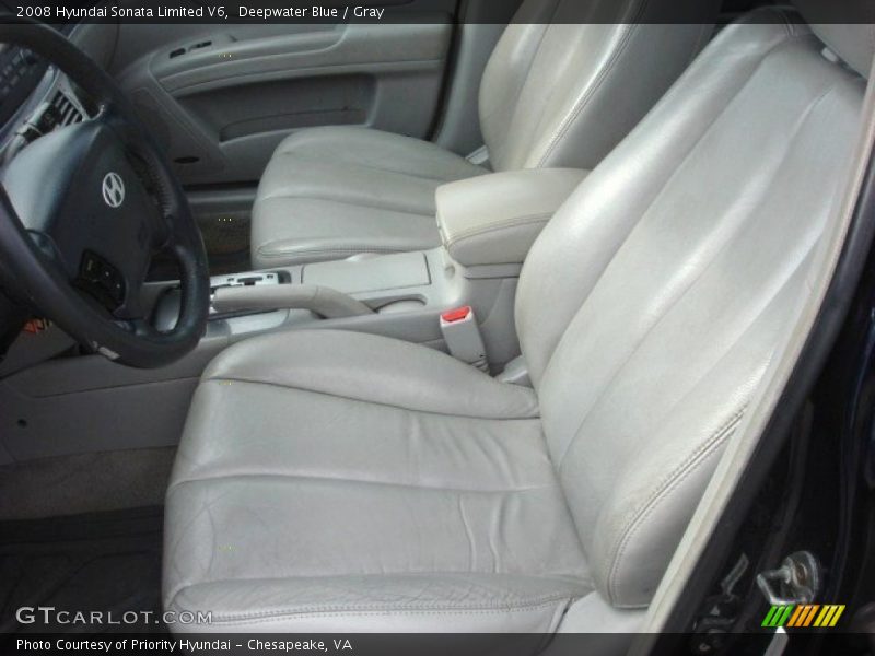 Deepwater Blue / Gray 2008 Hyundai Sonata Limited V6