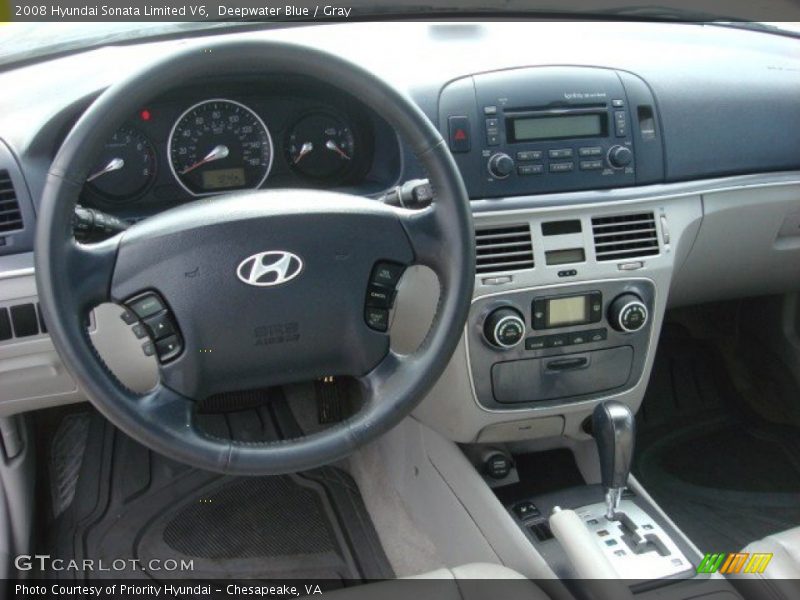 Deepwater Blue / Gray 2008 Hyundai Sonata Limited V6