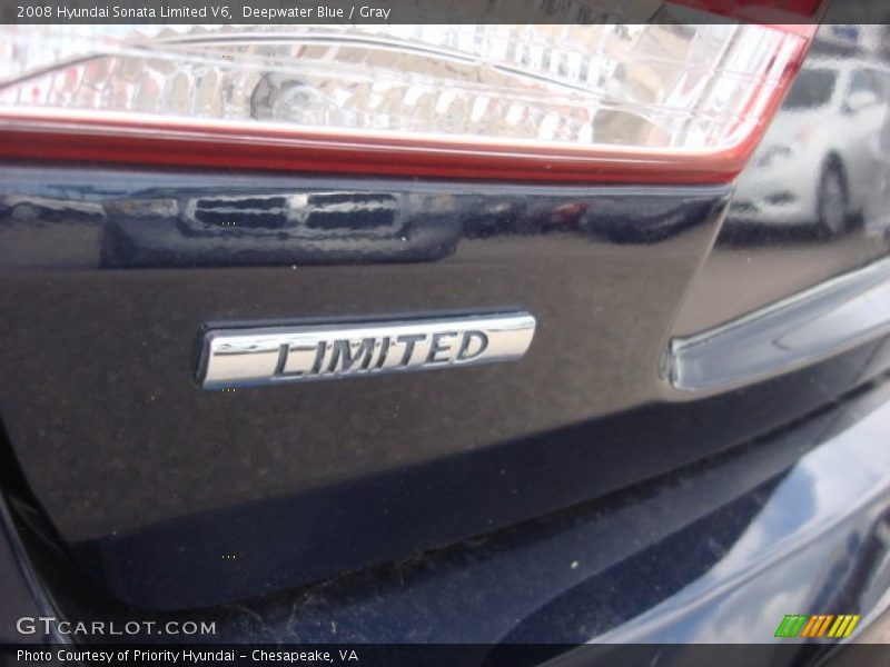 Deepwater Blue / Gray 2008 Hyundai Sonata Limited V6